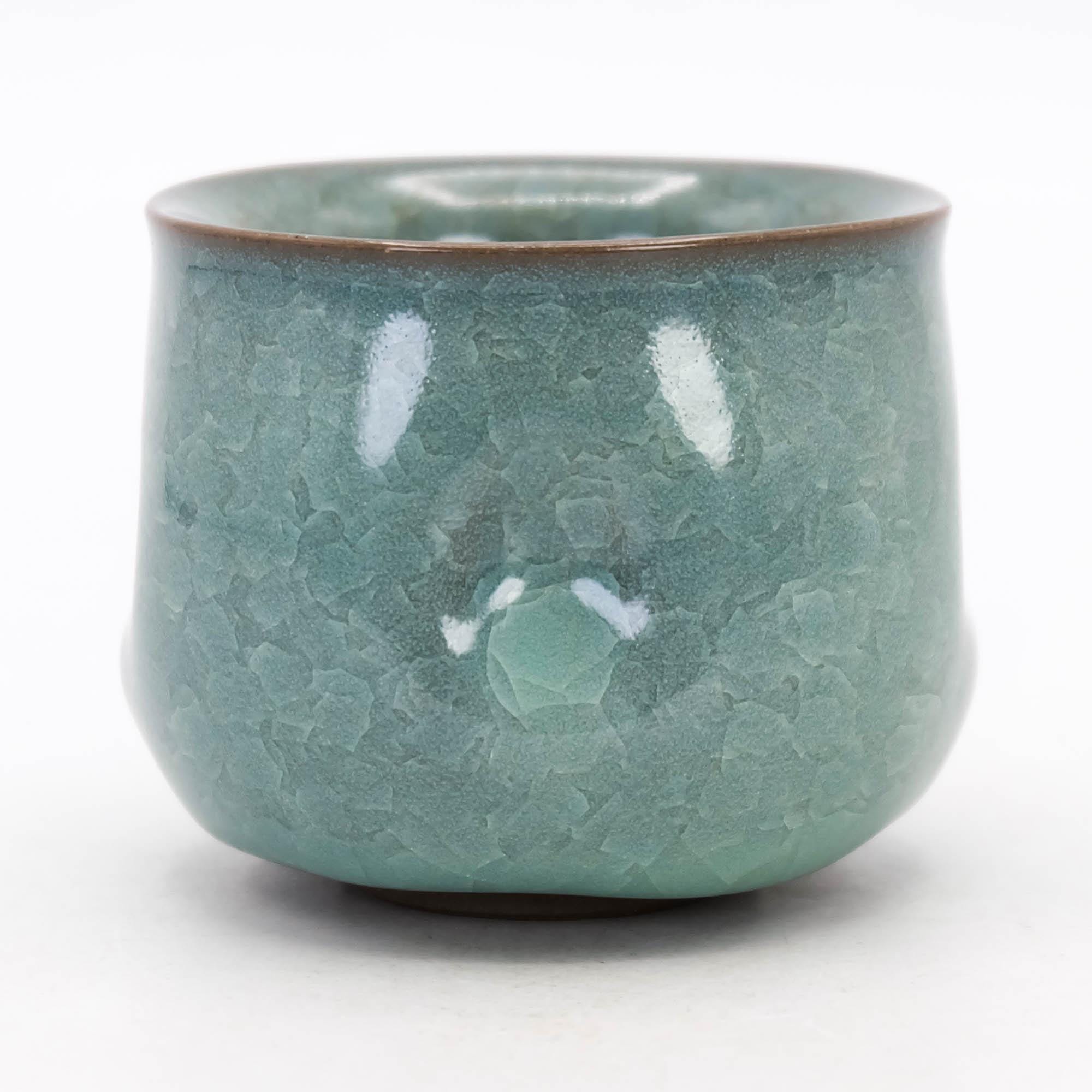90ml グリーンアイスクラックル釉 小林一真作 青磁茶碗 湯呑 - Etsy 日本