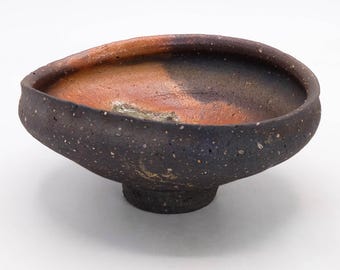 Japanese Shigaraki Wood Fired Tea Bowl – Natural Ash Glaze Wabi Sabi Matcha Chawan