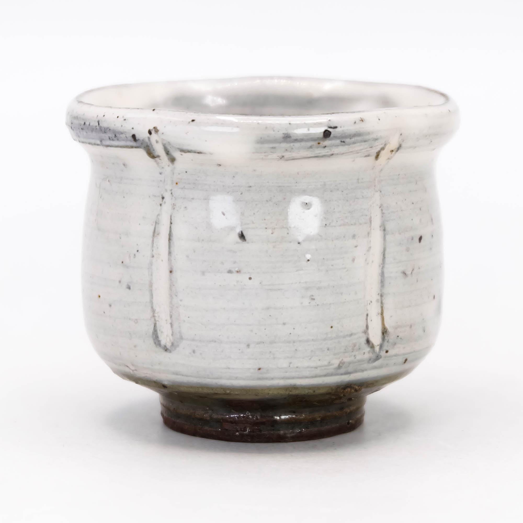 Japanese Sake Cup Karatsu Ware by Takashi Nakazato Kohiki White
