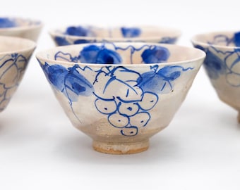 Japanese Tea cup 180ml Grape design Kyo ware Teacup Yunomi