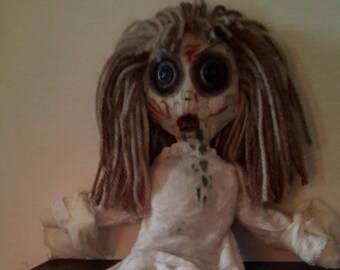 Regan from the Exorcist horror doll handmade gothic horror cloth rag doll,OOAK doll, halloween