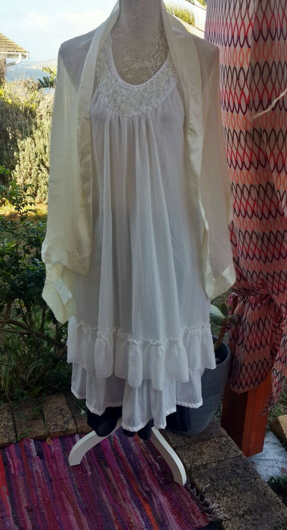 white layered smock dress