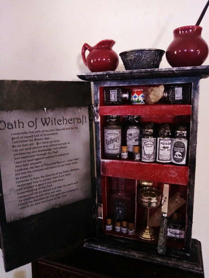 Apothecary wood and pewter witches spell Etsy