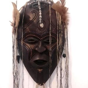 Huge African Voodoo Ghanaian Tribal Ritual Temple Mask Of Ogoun