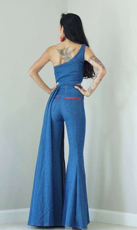 High waisted hotsell bell bottom overalls