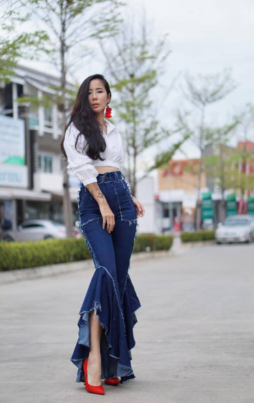 A Little 70s Retro Flare with Black Bell Bottoms - Glass of Glam