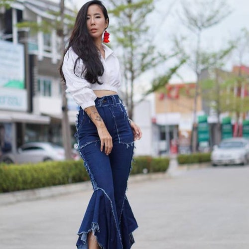 Women's High Waist Asymmetric Draped 