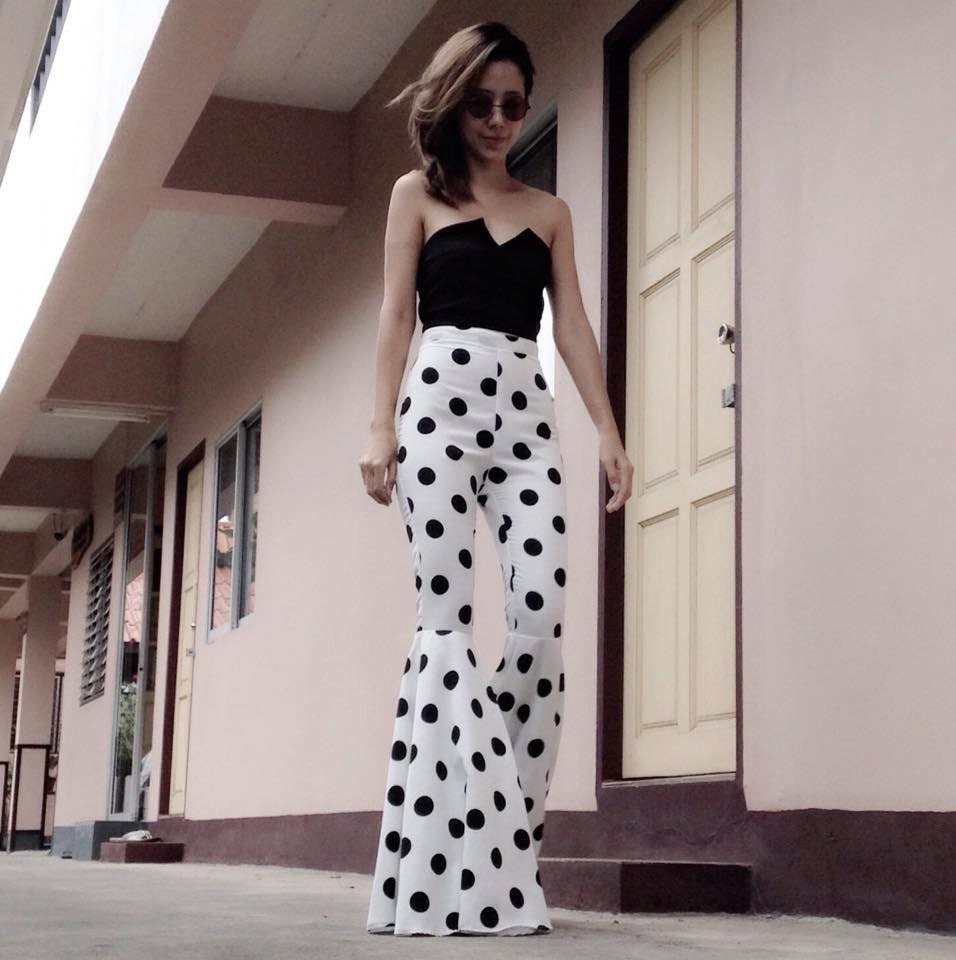 Women's White\u0026black Polka Dot High 