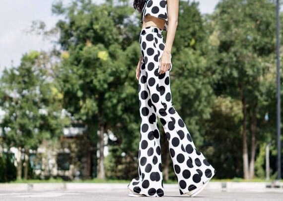 Women's White\u0026black Polka Dots Vintage 