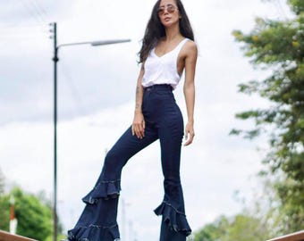 Women's High Waist Jeans Denim/layered 
