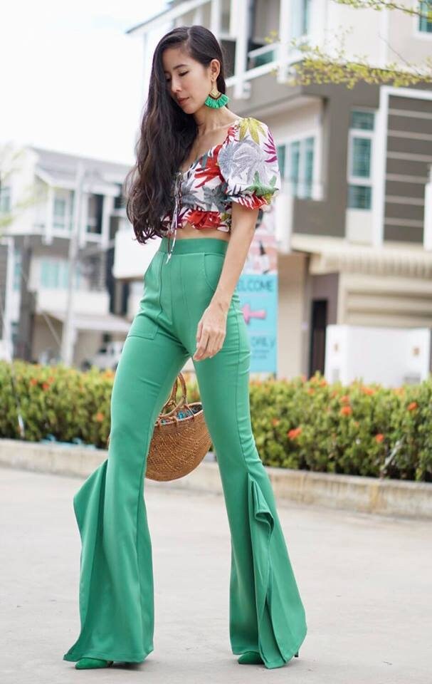 Women's Asymmetric Draped Frill Side Cigarette Trousers Women's Asymmetric Draped Frill Side Cigarette Trousers