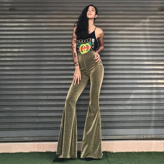 RARE Vintage 70s RAINBOW Striped Bell Bottoms Jeans  Serape Patchwork  Detail  Hellhound Vintage  Bell bottoms Bell bottoms outfit 70s denim  fashion