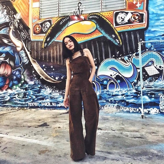 Corduroy bell bottom overalls outlet