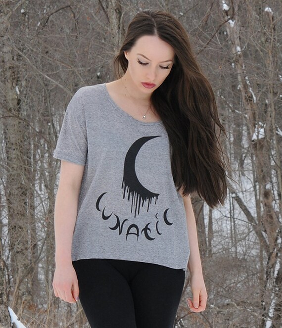 Lunatic Shirt Boho Bohemian Gypsy Witchy Dark Goth Crescent Etsy