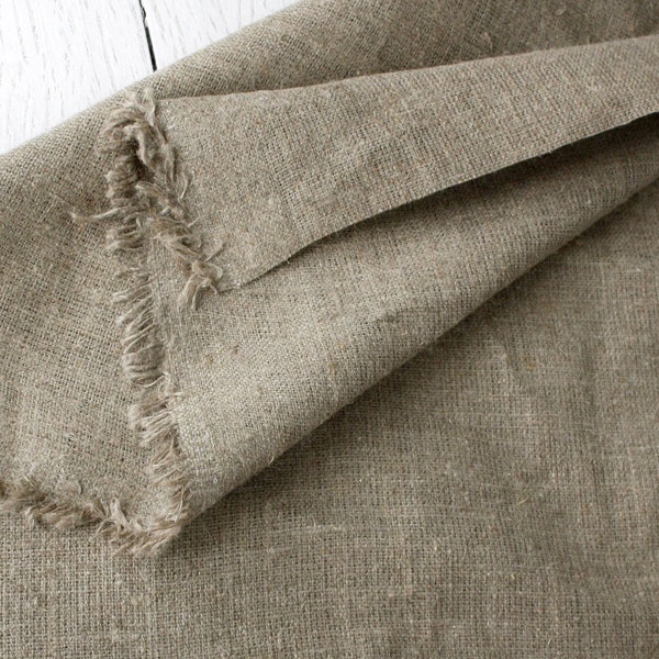 Natural sack fabric extra heavy dense pure linen fabric rough thick flax burlap grain sack textile by the yard rustic eco cloth