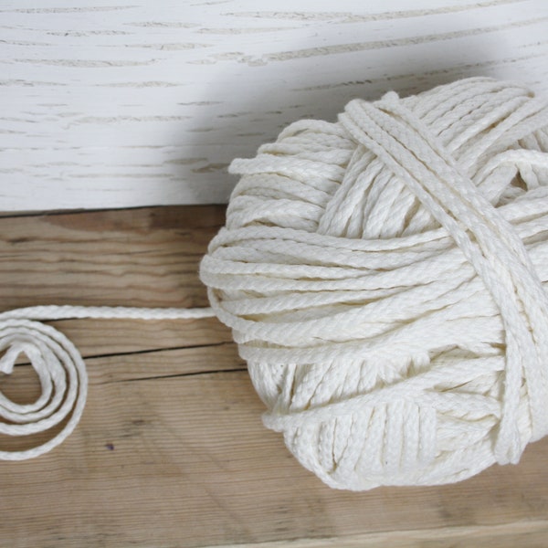 White braided linen flax rope natural thick cord 5 yards DIY craft projects sewing supplies pure linen string macrame gift wraper