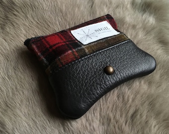 ID/Coin Purse: Red/Green/Black Plaid