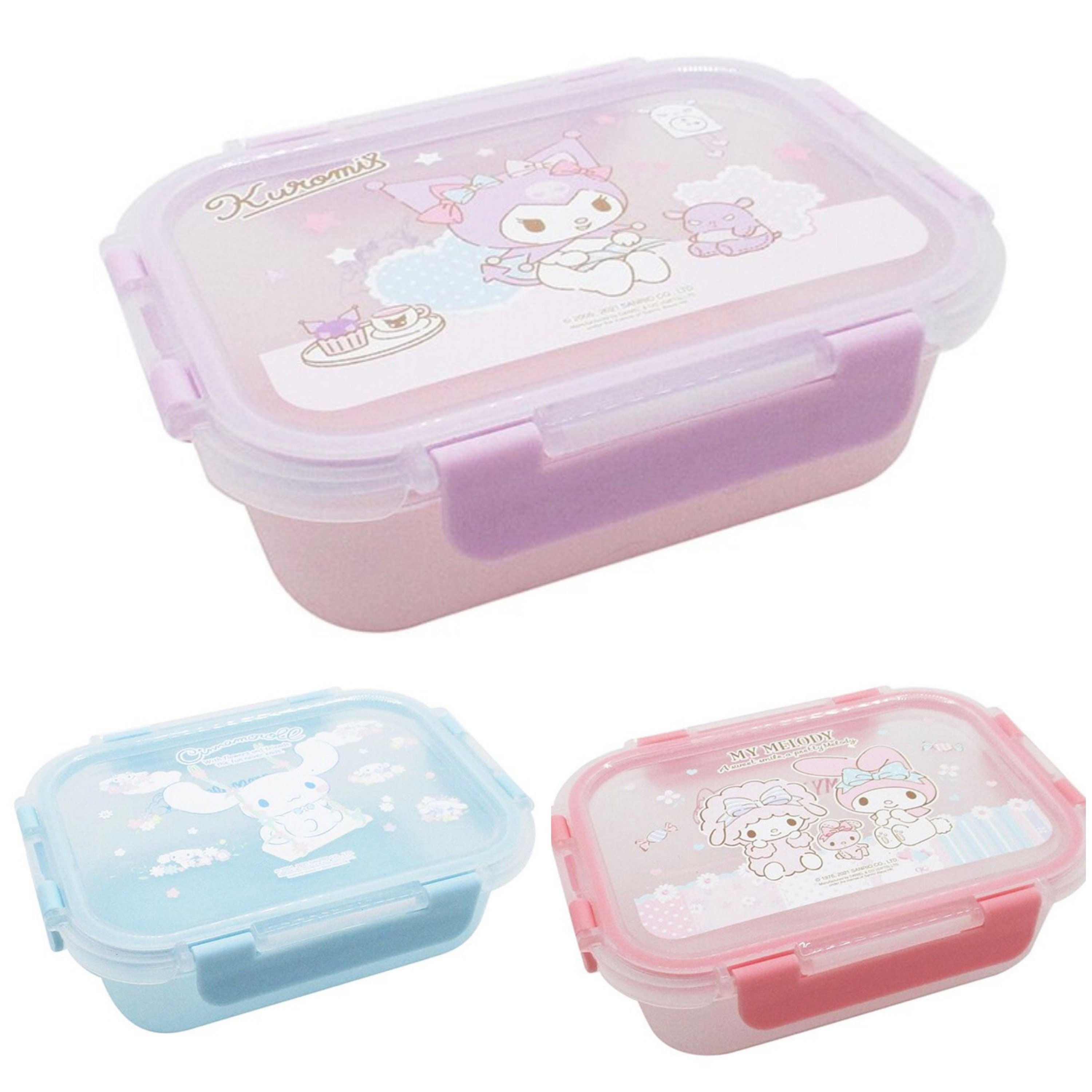 Sanrio Kuromi Bento Lunch Box Set Thermal Rice/soup Jar, Fork, 2 Containers  