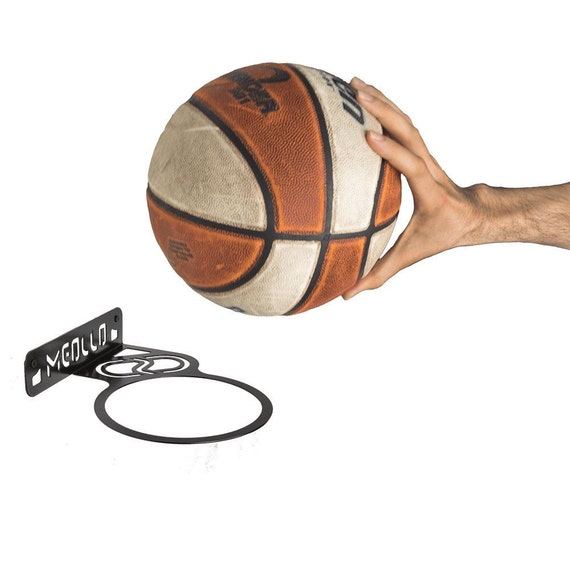 ANTHYTA 2 Pcs Support Ballon Basket + Sac Basket Ball + Vis Support Ballon  de Foot en Métal Support Mural Ballon Présentoir Ballon Foot Support Ballon