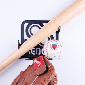 BASEBALL BAT RACK.Black. Baseball rack,Baseball holder,Baseball storage, Baseball bracket,Baseball perch,Baseball hook,Baseball display