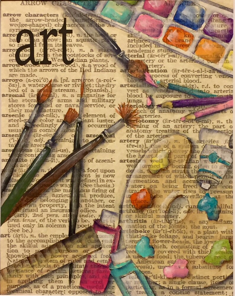Art Dictionary Page Digital Pattern Packet Art Page Etsy