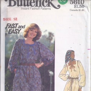 Butterick Sewing Pattern # 5610 From the 1970's. Misses Loose Fitting ...