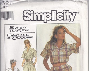 Simplicity Pattern # 8621 from 1988:  Misses Loose fitting Jumpsuit in Three Lengths.  Bust 30 1/2-31 1/2. Sizes 6-8