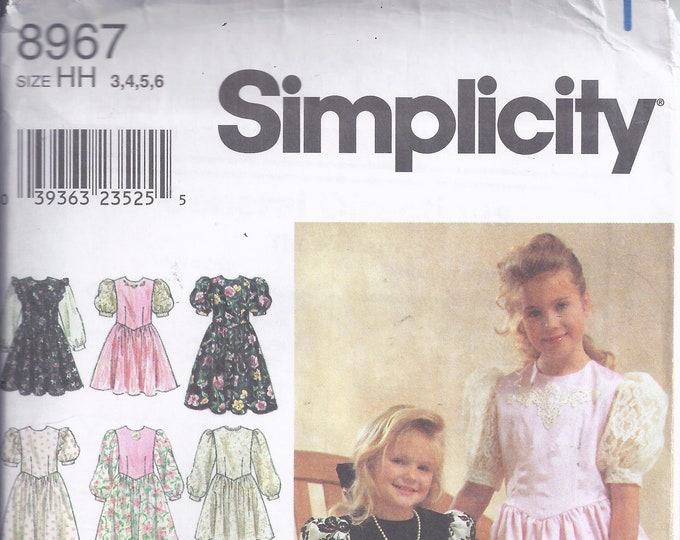 Simplicity 8967 Sewing Pattern From 1999. Girls Dress in Two Lengths ...