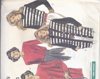 Vogue Sewing Pattern 2345 from 1989.  Misses Cardigan and Top. Bust 31 1/2-34.  Sizes 8-12.  UNCUT. Very Easy.