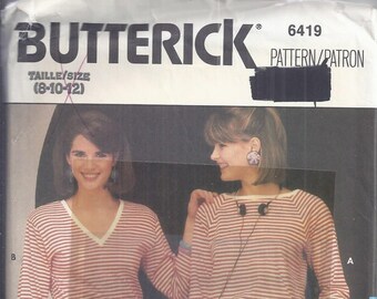 Butterick Sewing Pattern 6419 from the 1980's   Head Sportswear. Drawstring Top, A-line Skirt and Tracksuit Pants, Bust 31 1/2-34  UNCUT