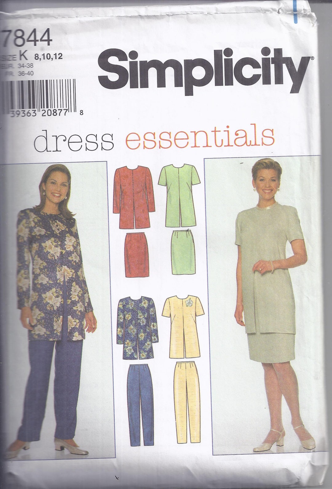 Simplicity Pattern 7844 From 1997. Misses Tunic Skirt And - Etsy
