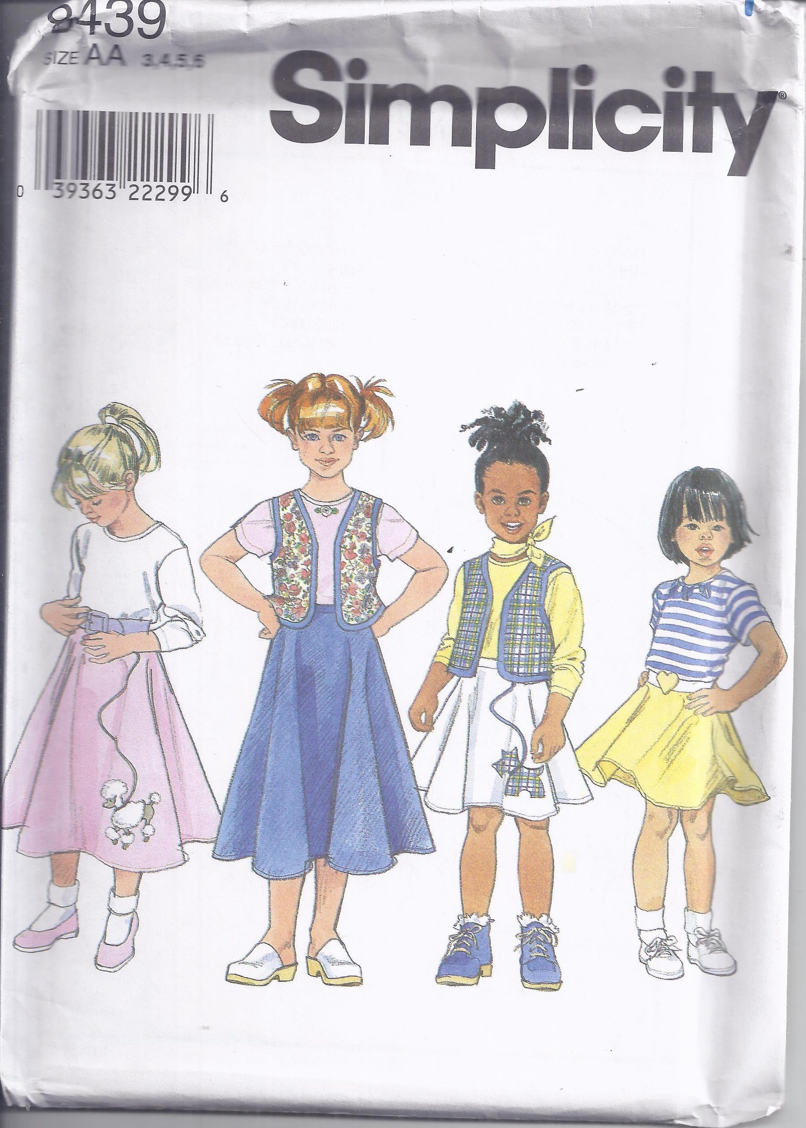 Simplicity Pattern 8459 Simplicity 8439 Sewing Pattern from 1998. Girls Flared Skirt | Etsy