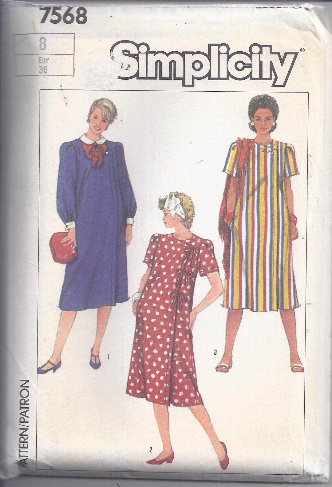 Simplicity Sewing Pattern # 7568 From 1986. Misses Maternity Dress ...