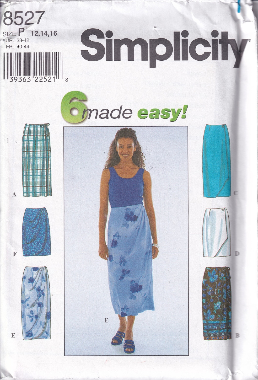 Simplicity Pattern # 8527 From 1998. Misses Straight Skirts With Wrap ...
