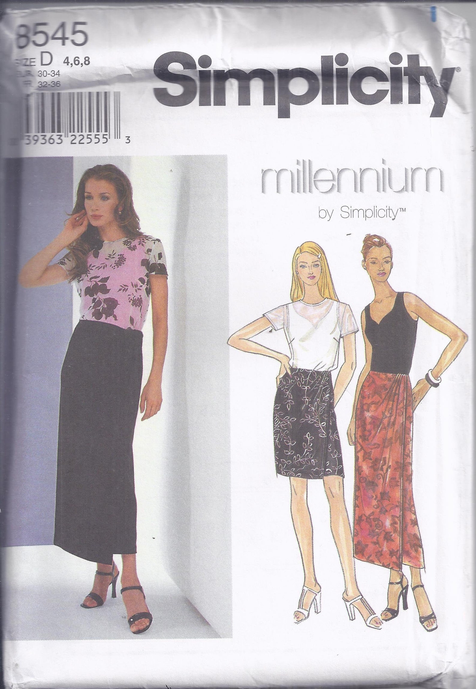 Simplicity Pattern 8545 From 1999. Misses Wrap Skirt Knit - Etsy