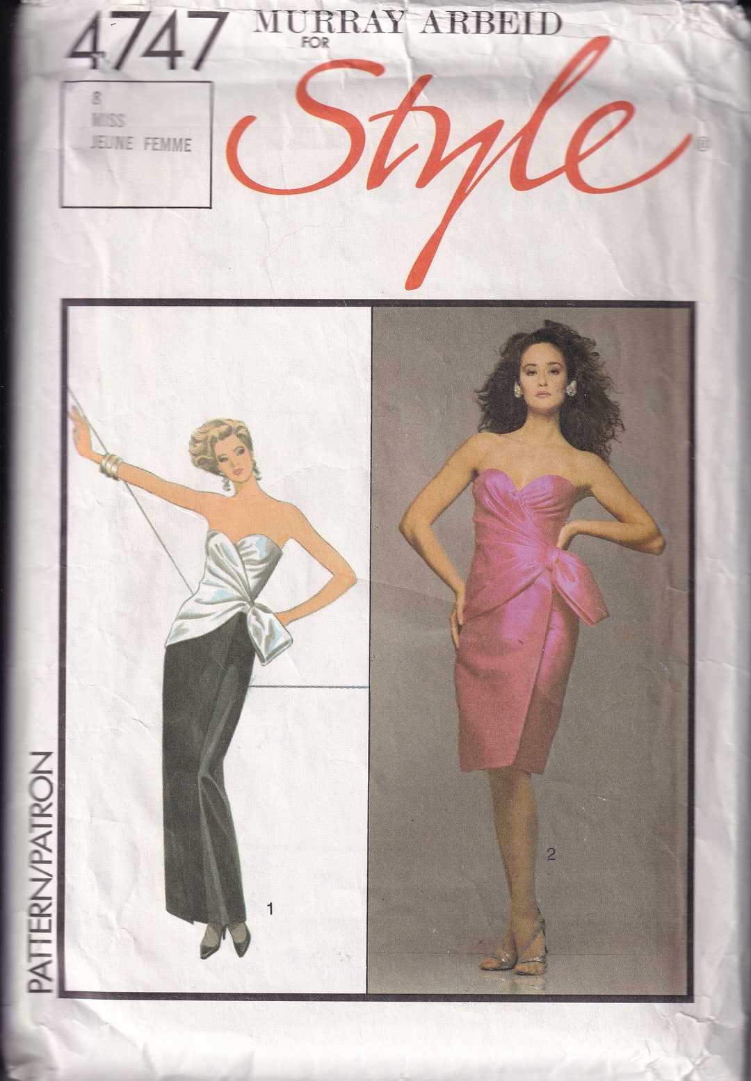 Style Sewing Pattern # 4747 From 1986. Misses Lined Dress in 2 Lengths ...