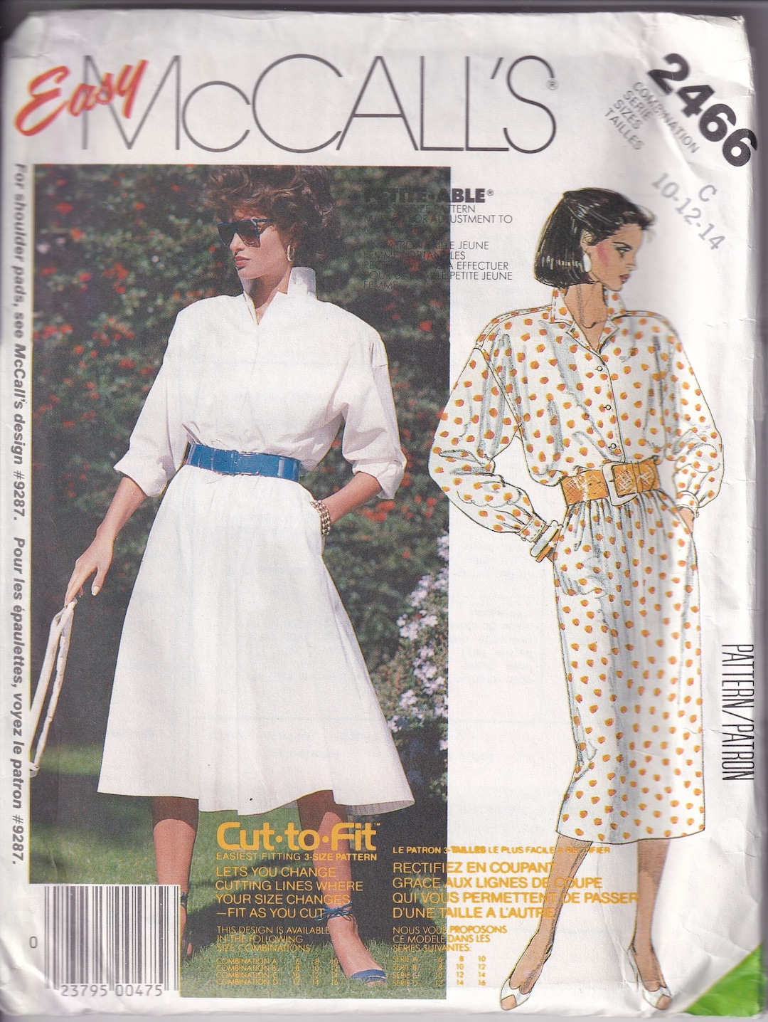 Mccall's 24663 Sewing Pattern From 1986. Misses' Dress. Bust 32 1/2-36 ...