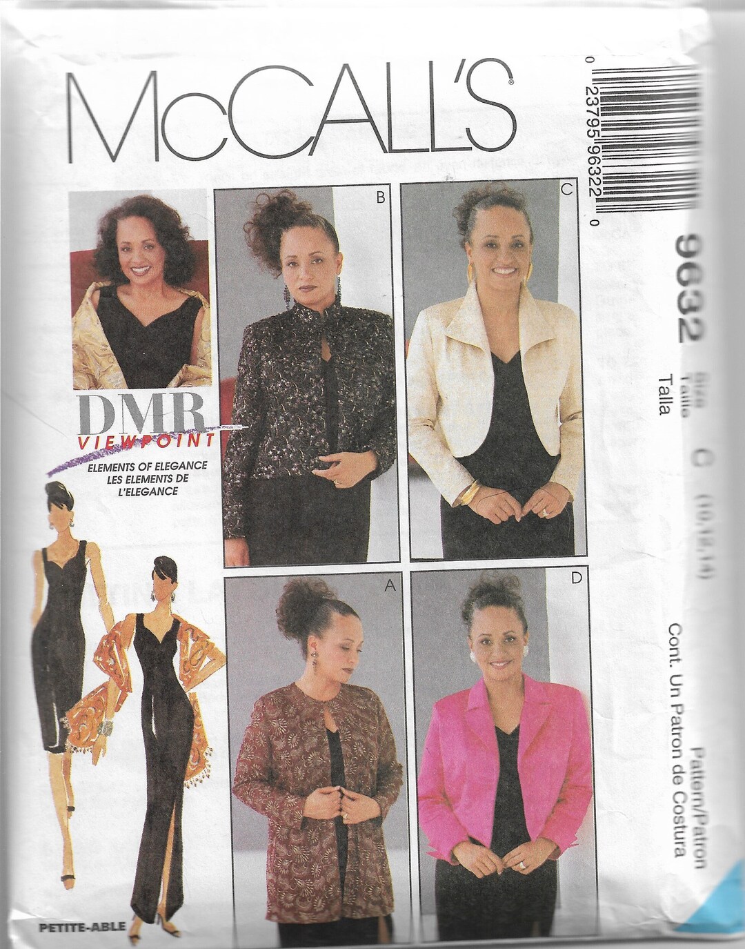 Mccall's 9632 Sewing Pattern From 1998. Misses Lined Jacket, Dress and ...