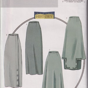 Butterick 4092 Sewing Pattern from 2003.  Misses 1914 Basque Skirt.  waist 23-25. Sizes 6-10. UNCUT