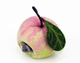 Mouse in apple felted, christmas gift, christmas ornament