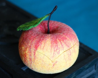 Felted storage box apple. Present for mother.