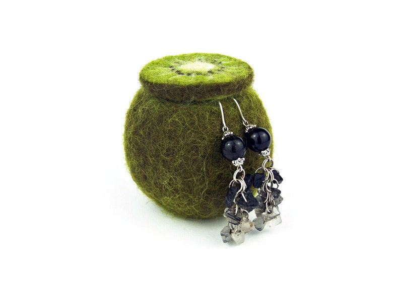 Gift for her. Jewelry box kiwi fruit felted