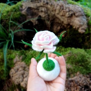 Gift for her ring box rose felted