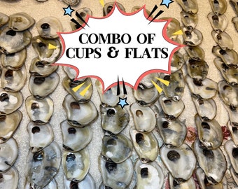 OYSTER SHELLS Flat/Cups in bulk Bleached, Oyster Shells for Crafts, Coastal Decor, Ring Dish, Decoupage, Shell Art, Beach Wedding