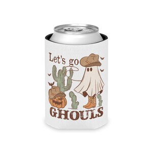Western Halloween Party Drink Slim Can Cooler, Ghouls Night Cup, Halloween Bachelorette Favors, Cheers Witches, Retro Ghost Slim Can Koozie image 10