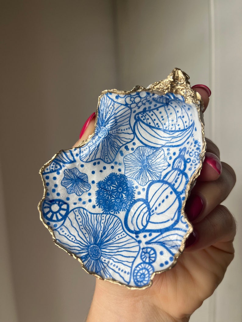 Coastal Decor, Oyster Shell Ring Dish, Trendy Jewelry Tray, Unique Gift ...