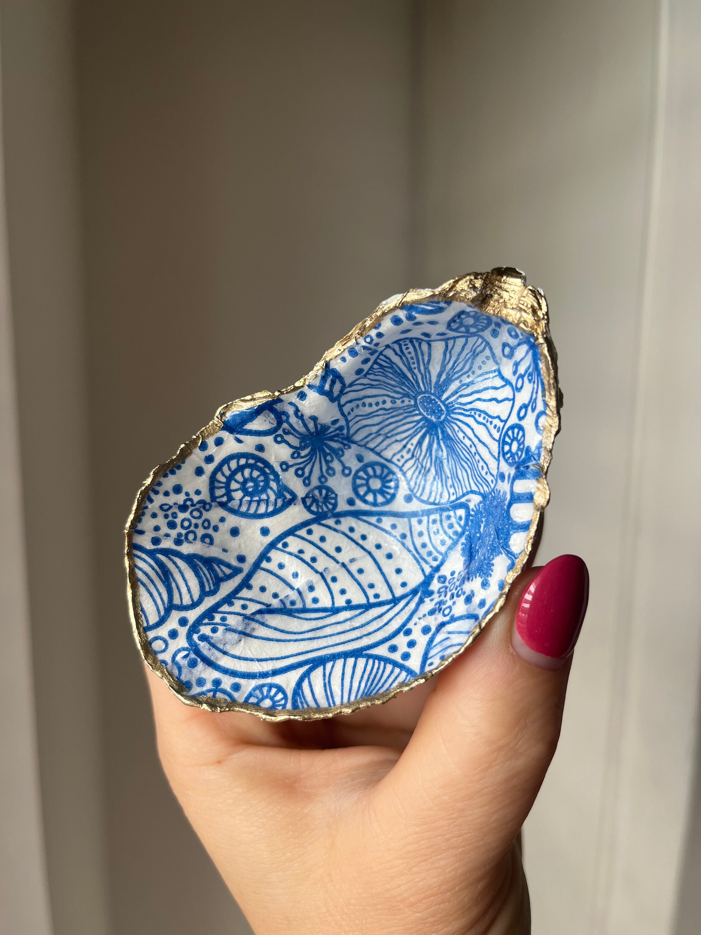 Coastal Decor, Oyster Shell Ring Dish, Trendy Jewelry Tray, Unique Gift ...