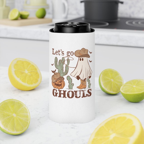 Western Halloween Party Drink Slim Can Cooler, Ghouls Night Cup, Halloween Bachelorette Favors, Cheers Witches, Retro Ghost Slim Can Koozie