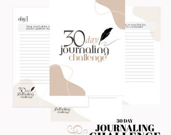 Printable 30-Day Journal Challenge Guided Daily Prompts for Personal Growth & Gratitude