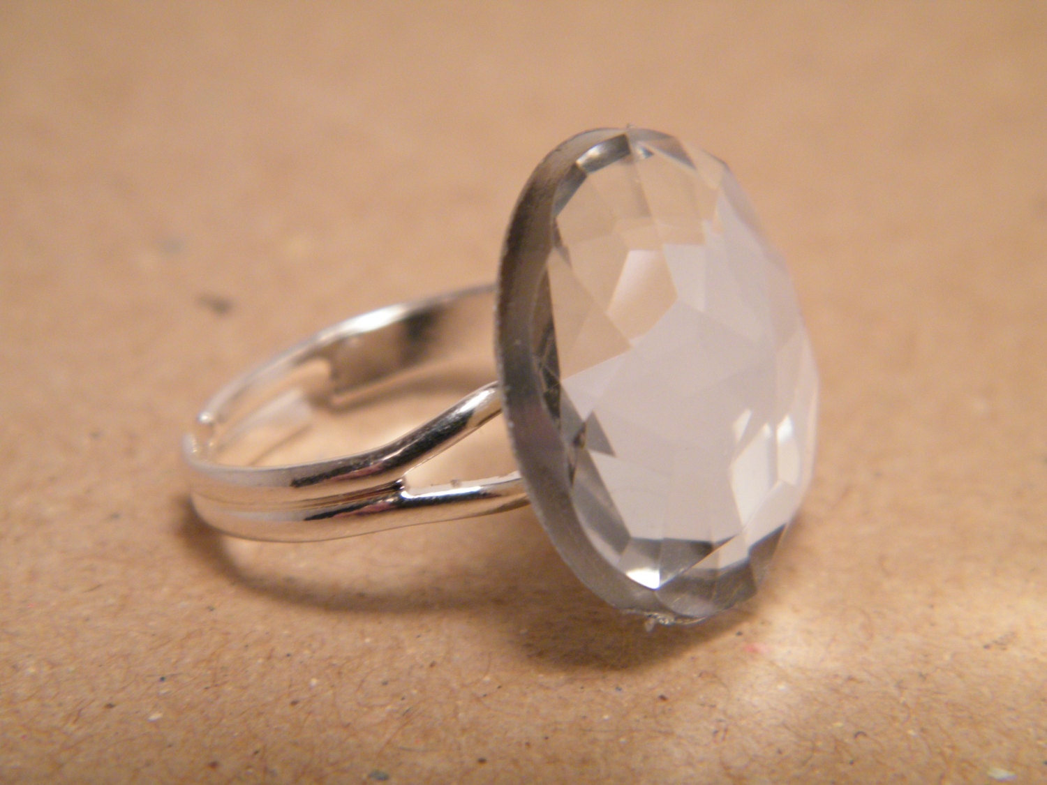 Multifaceted Jewel Costume Ring crystal colored Etsy